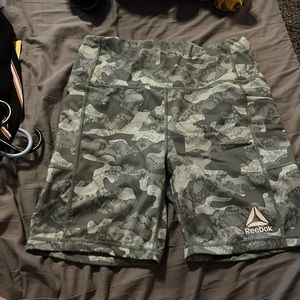Reebok camo biker shorts